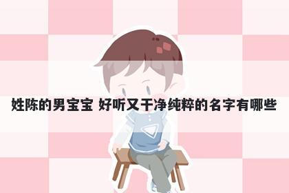 姓陈的男宝宝 好听又干净纯粹的名字有哪些