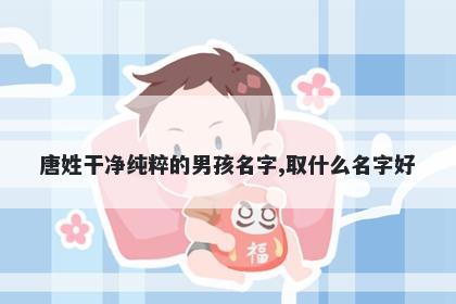 唐姓干净纯粹的男孩名字,取什么名字好