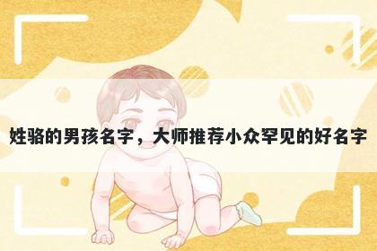 姓骆的男孩名字，大师推荐小众罕见的好名字