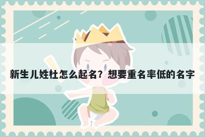 新生儿姓杜怎么起名？想要重名率低的名字