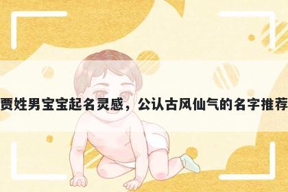 贾姓男宝宝起名灵感，公认古风仙气的名字推荐