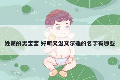 姓萧的男宝宝 好听又温文尔雅的名字有哪些