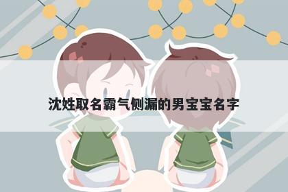 沈姓取名霸气侧漏的男宝宝名字