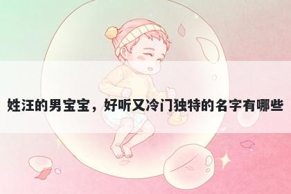 姓汪的男宝宝，好听又冷门独特的名字有哪些