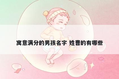 寓意满分的男孩名字 姓曹的有哪些