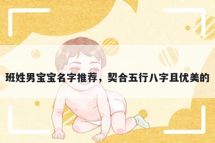 班姓男宝宝名字推荐，契合五行八字且优美的