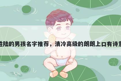姓陆的男孩名字推荐，清冷高级的朗朗上口有诗意