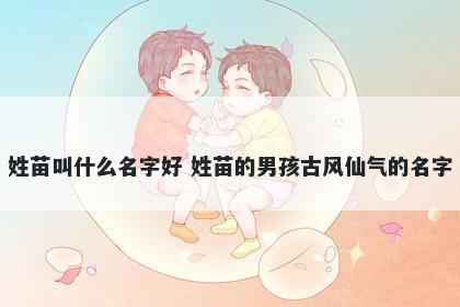 姓苗叫什么名字好 姓苗的男孩古风仙气的名字