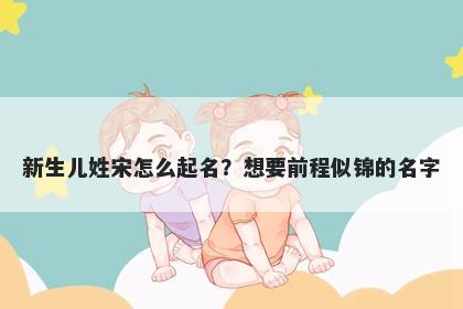 新生儿姓宋怎么起名？想要前程似锦的名字