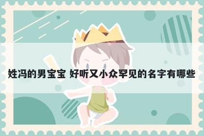 姓冯的男宝宝 好听又小众罕见的名字有哪些