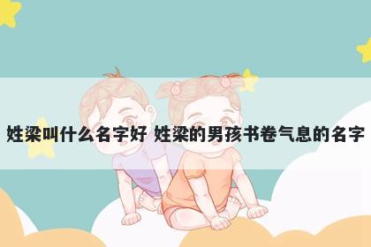 姓梁叫什么名字好 姓梁的男孩书卷气息的名字