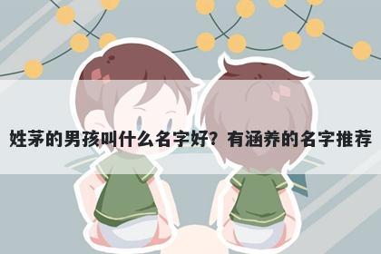 姓茅的男孩叫什么名字好？有涵养的名字推荐