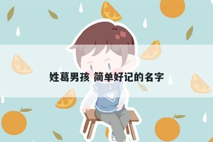 姓葛男孩 简单好记的名字