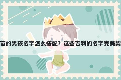 姓苗的男孩名字怎么搭配？这些吉利的名字完美契合