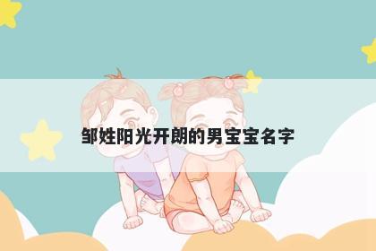邹姓阳光开朗的男宝宝名字
