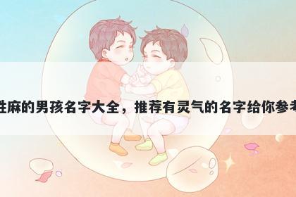 姓麻的男孩名字大全，推荐有灵气的名字给你参考