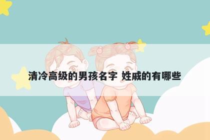 清冷高级的男孩名字 姓戚的有哪些