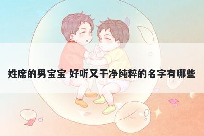 姓席的男宝宝 好听又干净纯粹的名字有哪些