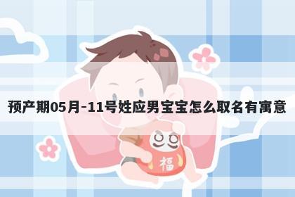 预产期05月-11号姓应男宝宝怎么取名有寓意