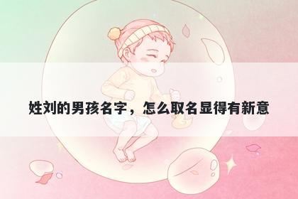 姓刘的男孩名字，怎么取名显得有新意