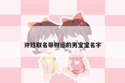 许姓取名带财运的男宝宝名字