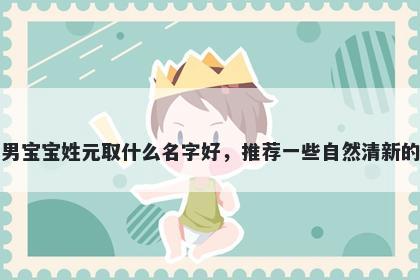 刚出生的男宝宝姓元取什么名字好,推荐一些自然清新的男孩名字