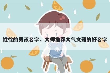姓徐的男孩名字,大师推荐大气文雅的好名字