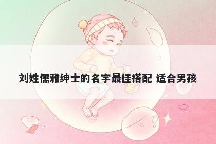 刘姓儒雅绅士的名字最佳搭配 适合男孩