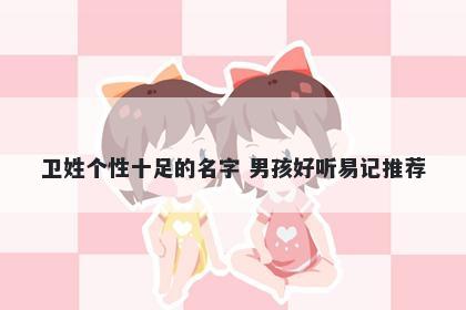 卫姓个性十足的名字 男孩好听易记推荐