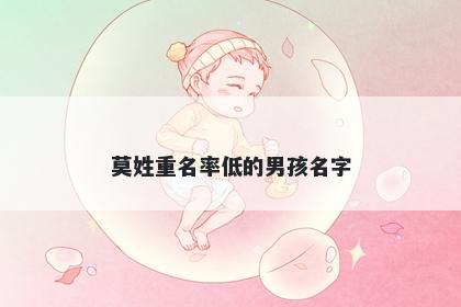 莫姓重名率低的男孩名字
