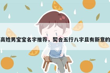 高姓男宝宝名字推荐，契合五行八字且有新意的