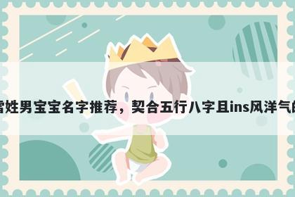 雷姓男宝宝名字推荐，契合五行八字且ins风洋气的
