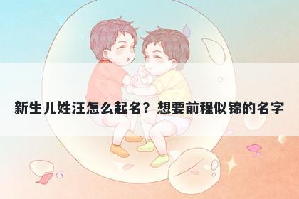 新生儿姓汪怎么起名？想要前程似锦的名字