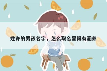 姓许的男孩名字，怎么取名显得有涵养