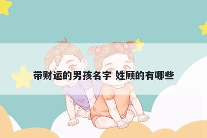 带财运的男孩名字 姓顾的有哪些