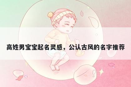 高姓男宝宝起名灵感，公认古风的名字推荐
