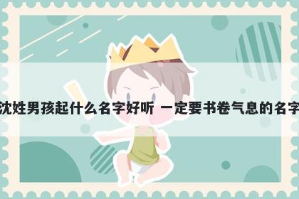 沈姓男孩起什么名字好听 一定要书卷气息的名字