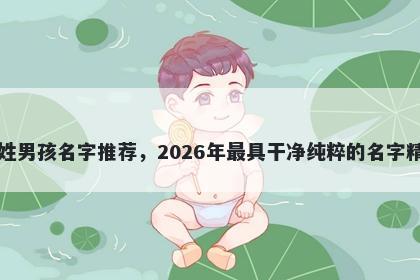 白姓男孩名字推荐，2026年最具干净纯粹的名字精选