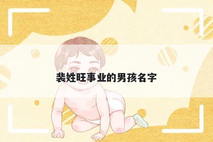 裴姓旺事业的男孩名字