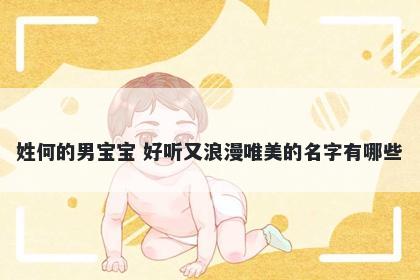 姓何的男宝宝 好听又浪漫唯美的名字有哪些