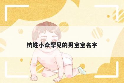 杭姓小众罕见的男宝宝名字