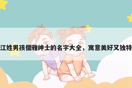 江姓男孩儒雅绅士的名字大全，寓意美好又独特