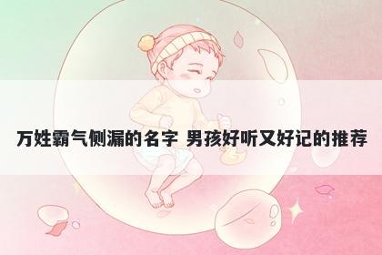 万姓霸气侧漏的名字 男孩好听又好记的推荐
