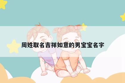 周姓取名吉祥如意的男宝宝名字