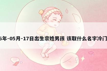 2026年-05月-17日出生宗姓男孩 该取什么名字冷门独特
