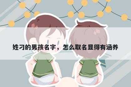 姓刁的男孩名字，怎么取名显得有涵养