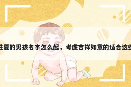 姓夏的男孩名字怎么起，考虑吉祥如意的适合这些