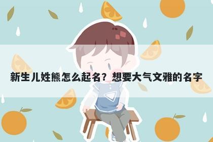 新生儿姓熊怎么起名？想要大气文雅的名字