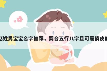 赵姓男宝宝名字推荐，契合五行八字且可爱俏皮的