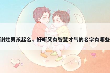 谢姓男孩起名，好听又有智慧才气的名字有哪些